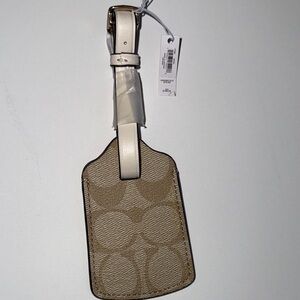 Coach Beige and Cream Luggage Tag